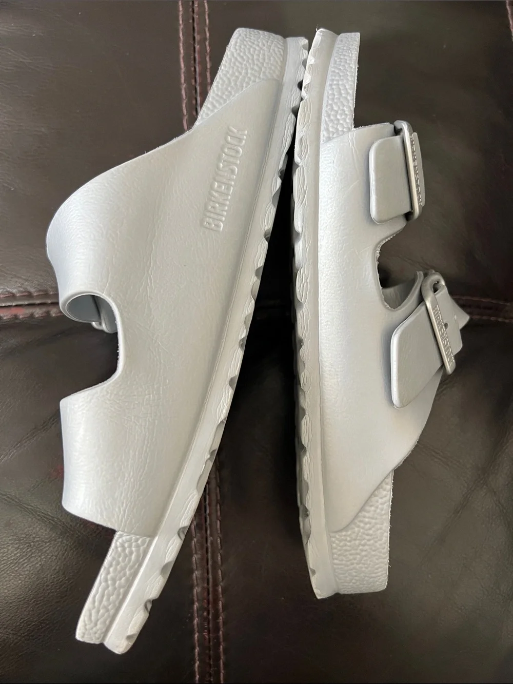 Birkenstock Women's Double-Buckle Slide Sandals - Light Silver